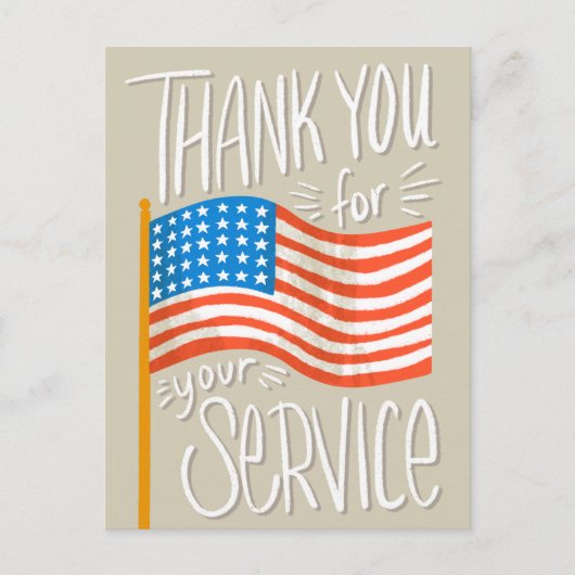 Vlag van de VS Dank u voor uw inzet Briefkaart (Voorkant)