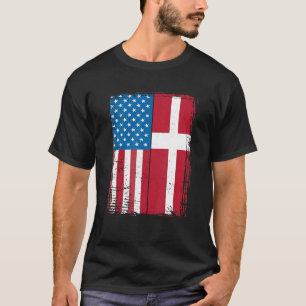 Vlag van de VS Denemarken Deens T-shirt