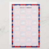 Vlag van de VS en VK Briefpapier (Voorkant / Achterkant)