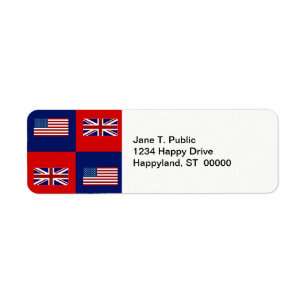 Vlag van de VS en VK Etiket