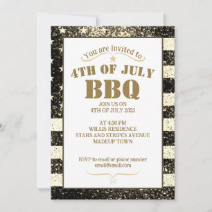Vlag van de VS goud sepia glinstert 4 juli BBQ-fee Kaart