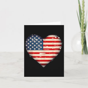 Vlag van de VS Hart Amerikaanse Patriottische Gede Kaart