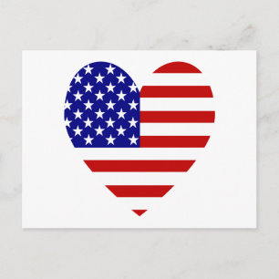 Vlag van de VS Hart Valentijn Feestdagenkaart