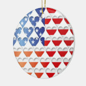 Vlag van de VS Hartjes Keramisch Ornament (Links)