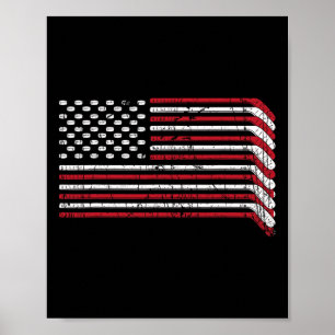 Vlag van de VS Hockeysticks Amerikaanse trots 4 ju Poster