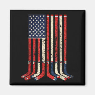Vlag van de VS hockeysticks patriotistische ijshoc Magneet