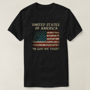 Vlag van de VS "In God We Trust" T-shirt