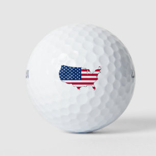 Vlag van de VS kaart Golfballen