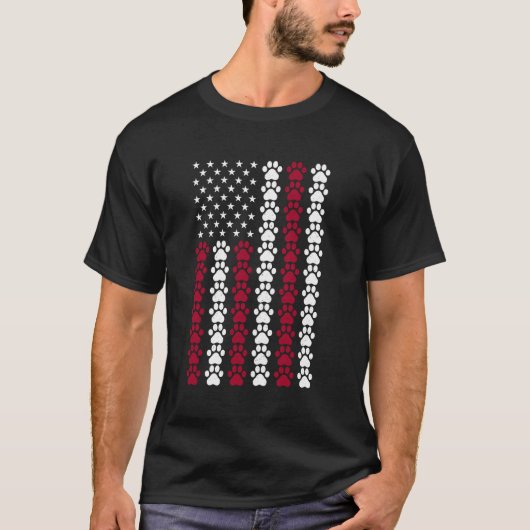 Vlag van de VS Kattenpoot Distressed T-shirt Ameri (Voorkant)