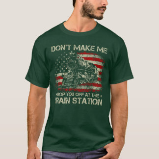 Vlag van de VS laat me niet achter bij het treinst T-shirt