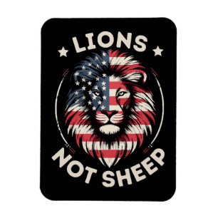 VLAG VAN DE VS, LEEUWEN NIET SCHAPEN MAGNEET