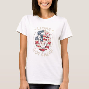 VLAG VAN DE VS, LEEUWEN NIET SCHAPEN T-SHIRT