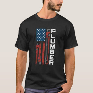 Vlag van de VS Loodgieter Professionele Pijp Loodg T-shirt