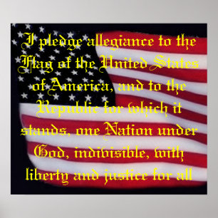 Vlag van de VS met bekledingsdeklaag Poster