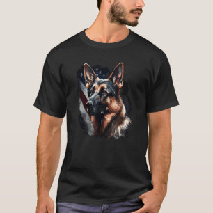Vlag van de VS met Duitse herder 1 T-shirt