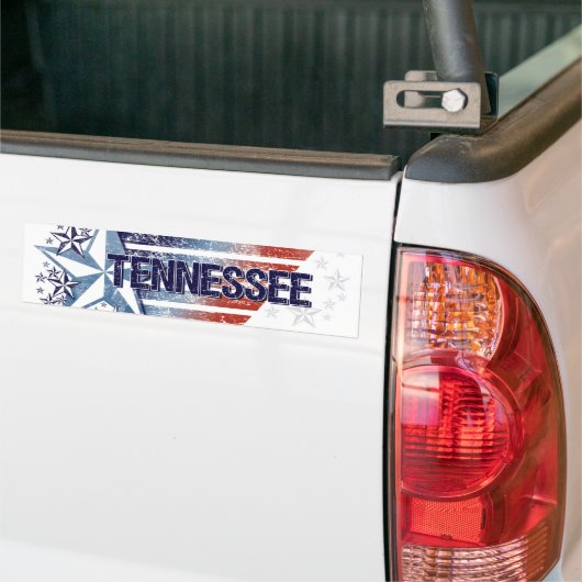 vlag van de VS met Star - Tennessee Bumpersticker (Op Truck)