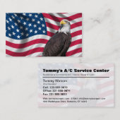 Vlag van de VS op Bald Eagle Visitekaartje (Voorkant / Achterkant)