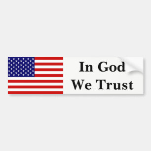 Vlag van de VS op God vertrouwen we het beste Bumpersticker