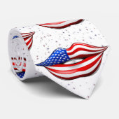 Vlag van de VS op het Stropdas van glimlachte lipp (Opgerold)