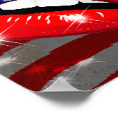 Vlag van de VS op sensual Lips Poster (Hoek)