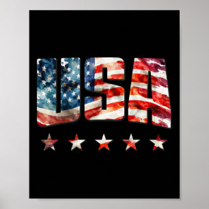 Vlag van de VS Patriottisch 4 juli Vlag van de VS Poster