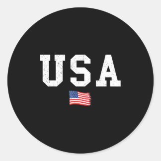 Vlag van de VS patriottische Amerikaanse vlag 4 ju Ronde Sticker
