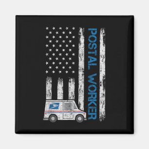 Vlag van de VS Patriottische Postbode Postbezorger Magneet
