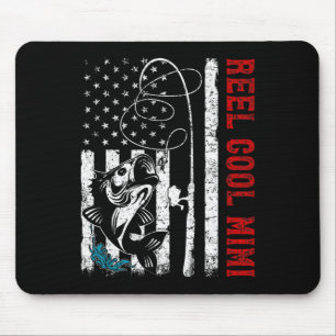 Vlag van de VS Reel Cool Mimi Vissen Visser Visser Muismat