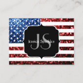 Vlag van de VS rode en blauwe vonken glitters Mono Visitekaartje (Achterkant)