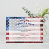 Vlag van de VS rood wit blauw glitters glittert 4  Kaart (Staand voorkant)