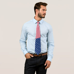 Vlag van de VS Sterren & Strepen Rood Wit en Blauw Stropdas