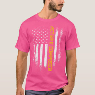 Vlag van de VS Trots Gepensioneerde Componist Orke T-shirt