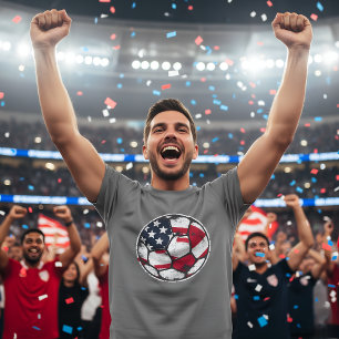Vlag van de VS Voetbal Patriottische Amerikaanse V T-shirt
