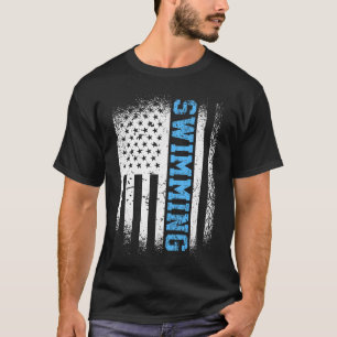 Vlag van de VS Zwemmen Zwemmen Amerikaanse Zwemste T-shirt