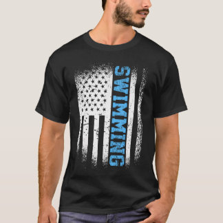 Vlag van de VS Zwemmen Zwemmen Amerikaanse Zwemste T-shirt