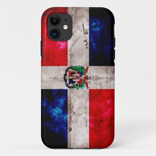 Vlag van de Weatherische Dominicaanse Republiek Case-Mate iPhone Case (Achterkant)
