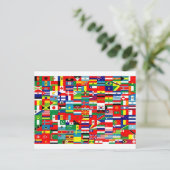 VLAG VAN DE WERELD BRIEFKAART (Staand voorkant)