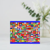 VLAG VAN DE WERELD BRIEFKAART (Staand voorkant)