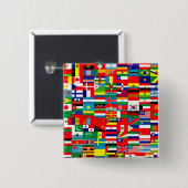 VLAG VAN DE WERELD VIERKANTE BUTTON 5,1 CM (Voorkant /achterkant)