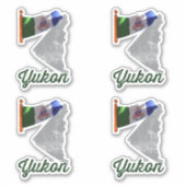 Vlag van de Yukon Sticker (Voorkant)