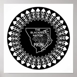 Vlag van de Zwarte Voeten Natie Poster