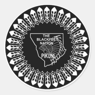 Vlag van de Zwarte Voeten Natie Ronde Sticker