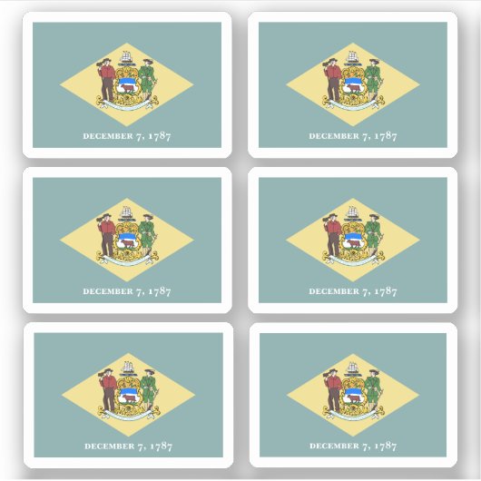 Vlag van Delaware, Amerikaanse staatsvlag Sticker (Voorkant)