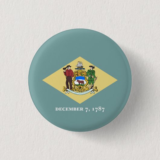 Vlag van Delaware Ronde Button 3,2 Cm (Voorkant)