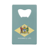 vlag van Delaware-staat Kredietkaart Flessenopener (Voorkant)