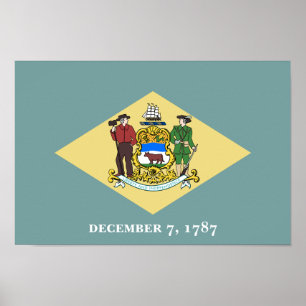 vlag van Delaware-staat Poster