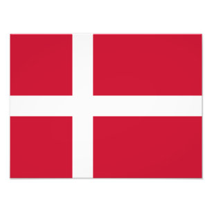 Vlag van Denemarken Foto Afdruk