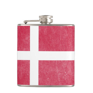Vlag van Denemarken Grunge Heupfles