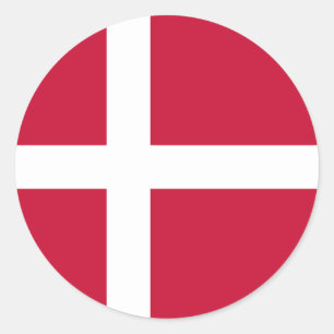 Vlag van Denemarken Ronde Sticker