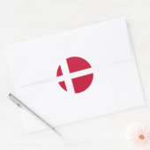 Vlag van Denemarken Ronde Sticker (Envelop)